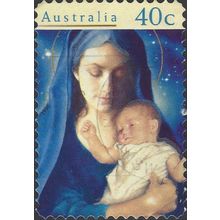 AUSTRALIA, CHRISTMAS, Madonna and Child s/a, blue 1996, 40c, #5