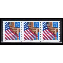 2913v 32c U.S. Flag Over Porch Very Fine MNH LGG PNC 22322/3 PA3480