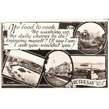 Rothesay Isle Of Bute No Washing Up Cookery etc Real Photo Vintage Postcard