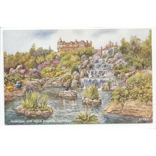 Fountain and Rock Garden Southsea E W Trick Art Postcard A1767