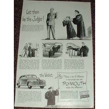 1948 Plymouth Car Ad, Let Them be the Judges!