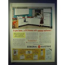 1951 General Electric Kitchen Appliances Ad - Matched