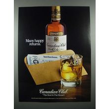 1982 Canadian Club Whisky Ad - Many Happy Returns