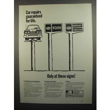 1984 Ford Service Ad - Car Repairs Guaranteed for Life