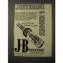 1953 J&B Scotch Ad - Justerini & Brooks Charles Dickens was an eminent patron
