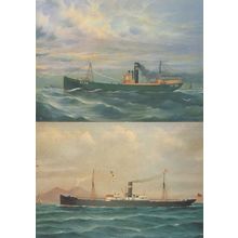 The Hirose Snowdon 2x Ship Trawler Postcard s