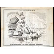 GUN-BOATS 1856 Britannia Cannon Shell Cliffs PUNCH CARTOON PAGE