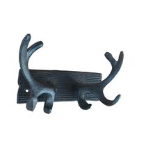 Pack Of 2] Cast Iron Antler Double Hook 8""