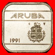 Ⰶ NETHERLANDS (1986-2023): ARUBA★ 50 CENTS 1991 MINT LUSTRE★LOW START★NO RESERVE