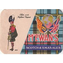 BEER MAT - McEWANS BREWERY - SCOTCH (EXPORT TO BELGIUM) - (Cat No 016) - (1974)
