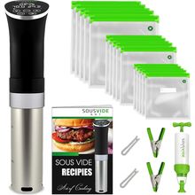 SOUSVIDE ART Sous Vide Cooker Kit - 1000W Immersion Circulator - 15 Vacuum Bags,