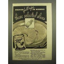 1939 Libby's Sliced Pineapple Ad - Packed in Hawaii