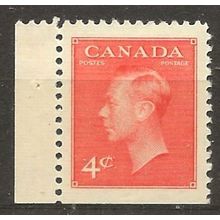 Canada 1950 SG423c 4c Vermilion Coil Stamp IMP x Perf 12 Mounted Mint ..