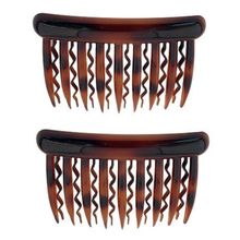 French Side Hair Combs in Wavy and Straight Tortoise Shell Combs [ Tortoise ]