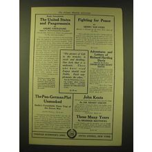 1918 Charles Scribner's Sons Ad - The United States and Pangermania