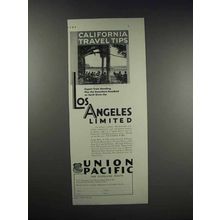 1931 Union Pacific Ad - California Travel Tips