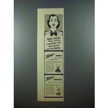 1939 Libby's Spinach, Asparagus Ad - What a Break!
