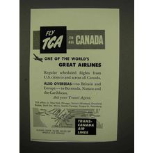 1954 TCA Airline Ad - One of World's Great Airlines