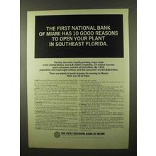 1966 The First National Bank of Miami Ad - Good Reasons