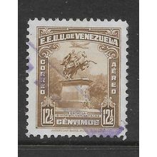 VENEZUELA 1940 STATUE OF BOLIVAR AT CARCACAS 12 1/2c BROWN SG 754 FINE USED#2