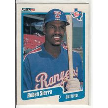 1990 Fleer Ruben Sierra #C-25 wax box bottom card – Rangers