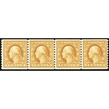 495, Mint NH F-VF 4¢ Very Fresh Coil Strip of Four - Stuart Katz