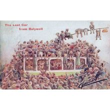 Holywell Wales Disaster Coach Transport Bus Comic Old Postcard