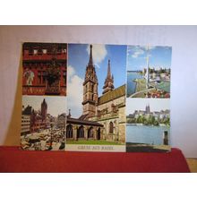 multiview, BASLE, BASEL, SWITZERLAND used postcard 1973 pm =