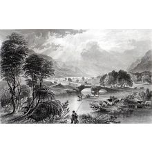 GOLDRILL BECK & ULLSWATER, CUMBERLAND 1858 Thomas Allom ANTIQUE ENGRAVING
