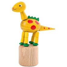 105-024-2 - Dregeno Push Toy - Yellow Dinosaur - 3.5"H x 1.175"W x 3"D