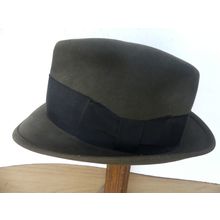 AMERICAN 1950S FEDORA TRILBY HAT BY CROFT DETROIT USA SIZE 7 1/8