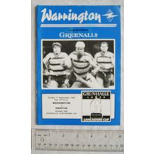 1989 programme Warrington v. Swinton, Round One Grunhalle Lancashire Cup