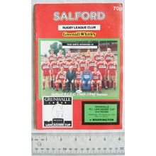 1989 programme Salford v. Warrington, Lancashire Cup 2nd Round