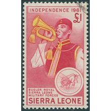 Sierra Leone 1961 £1 carmine-red & yellow SG235 CTO