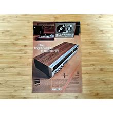 Vintage Philips Stereo Hi-Vi Tuner Amplifier 1970s Original Print Ad
