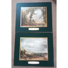 2 Vintage John Constable Art Prints Salisbury Cathedral & Chain Pier Brighton