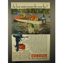 1953 Evinrude Outboard Motor Ad - The Most Fun