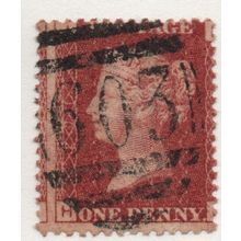 Sg43 1d red plate 201 FINE USED " H I " (REDS)