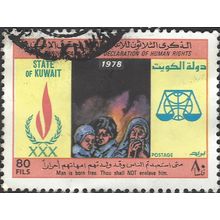 KUWAIT, Declaration of Human Rights, yellow 1978, 80f