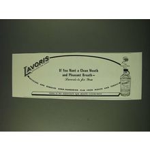 1948 Lavoris Mouthwash Ad - If you want a Clean Mouth and Pleasant Breath