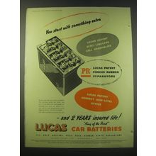 1953 Lucas Car Batteries Ad - You start with something extra