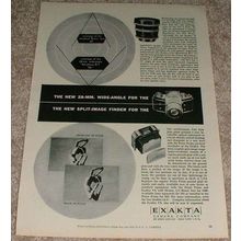 1953 Exakta VX Camera Ad - Split-image Finder NICE!!