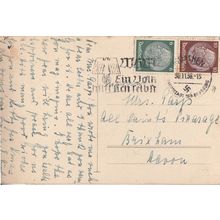Munchen 1938 Swastika Postmark Government Wishes German Postcard