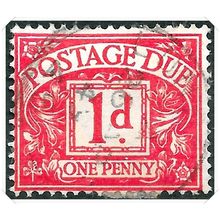 D2 1914 Royal Cypher Postage Dues 1d Carmine Used hrd2-d