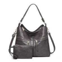 Women Handbags Purse Ladies Boho Shoulder Bag Crossbody Purses Faux Leather Grey