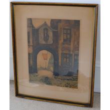 Vintage mid-20th century numbered signed print DUTCH CITY van Posten ART gallery