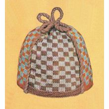 Tartan Highland Teacosy Vintage Knitting Pattern 8ply Wool Shamrock + Toffee