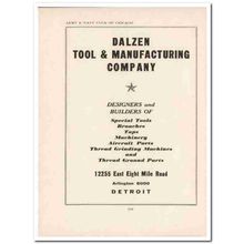 dalzen tool mfg company 1943 designers builders ww2 wartime vintage ad