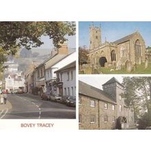 Bovey Tracey Devon Church Shops Multi View Postcard