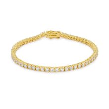 Goldtone Finish Victorian Cubic Zirconia Tennis 8 Inch Bracelet
